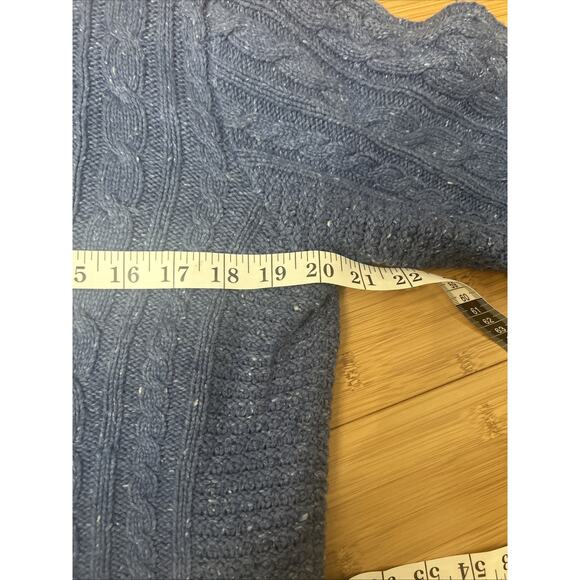 Woman’s Silk & Wool Blue Zip Up Cardigan Preppy Grandpa Grunge Sz M - Picture 6 of 8